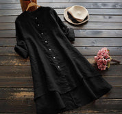 Sommerlig Oversize Bomuldslinned Kjole til et Trendy Look