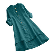 Sommerlig Oversize Bomuldslinned Kjole til et Trendy Look