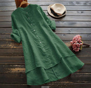 Sommerlig Oversize Bomuldslinned Kjole til et Trendy Look