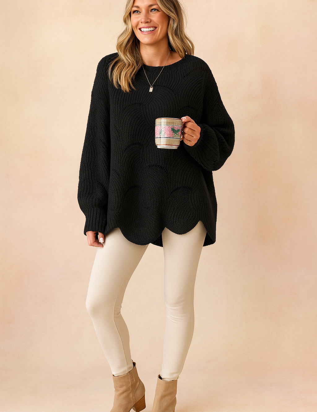 Oliwia | Oversized sweater med åbent mønster 1