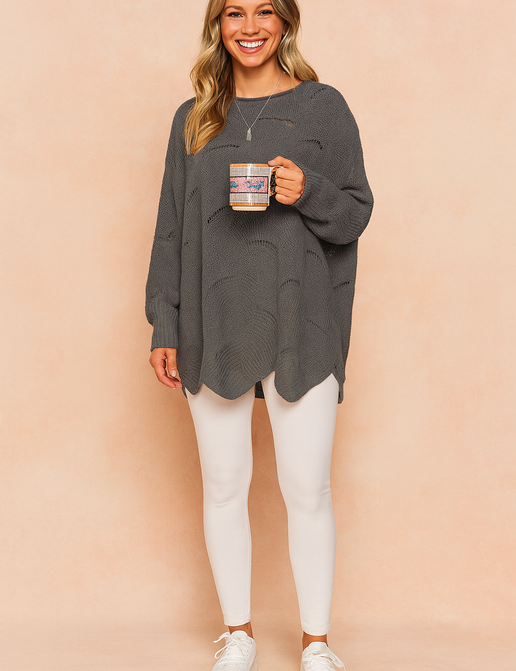 Oliwia | Oversized sweater med åbent mønster 2