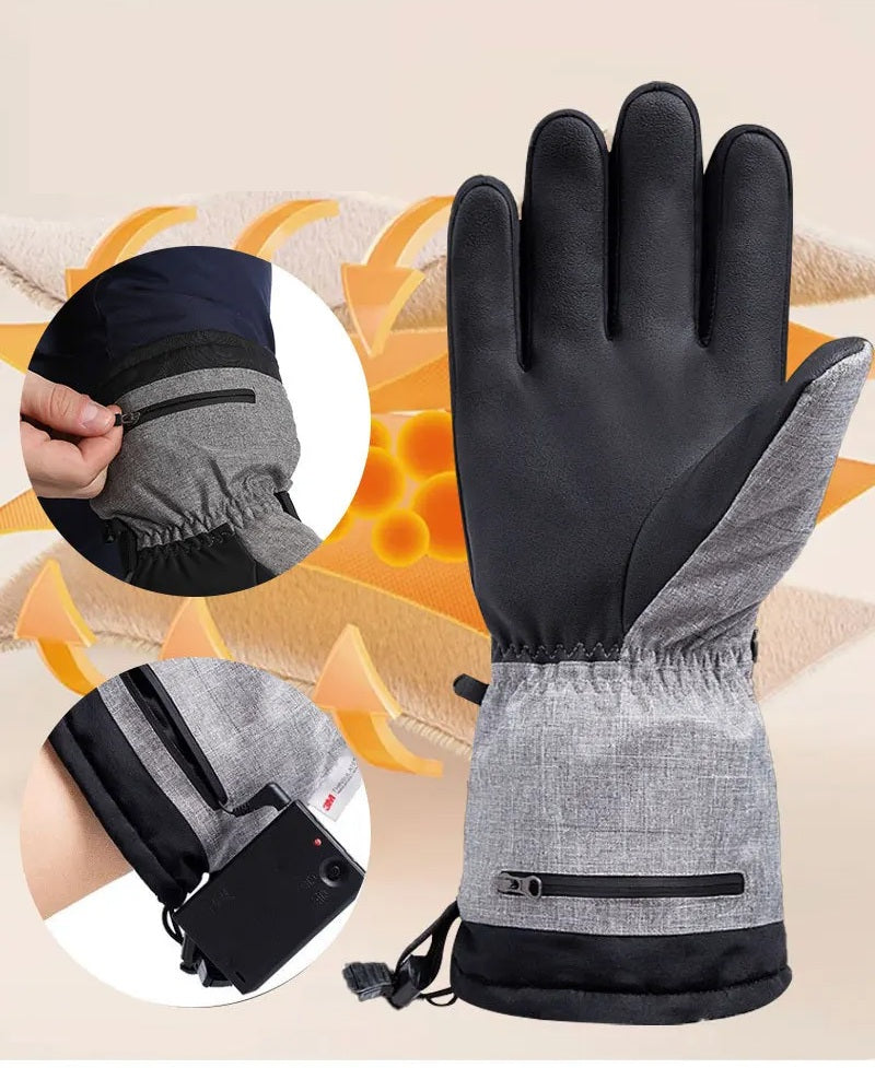 Opvarmede vandtætte vinterhandsker – tre temperaturniveauer. Intelligente USB-drevne termiske handsker til mænd og kvinder på motorcykel, cykel, camping og fiskeri. 3