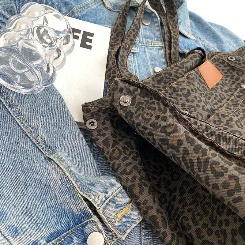 Elegant leopardprint porter tas med en chic silhuet