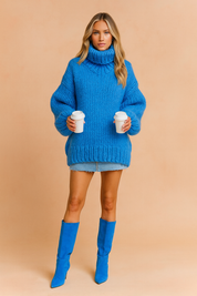 Oversized Chunky Strikpullover | Varm Rullekravetrøje 2