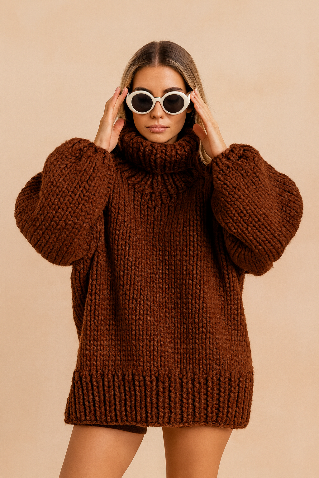 Oversized Chunky Strikpullover | Varm Rullekravetrøje 6