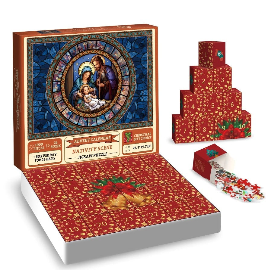Papir juleadventskalender puslespil 0