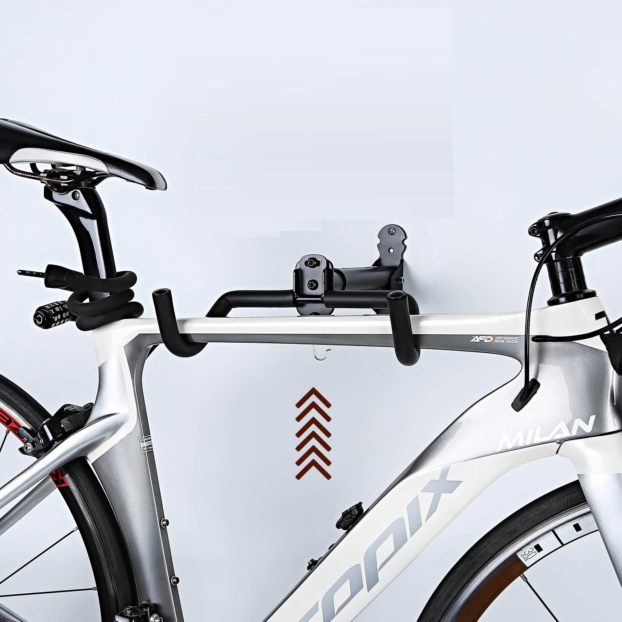 Pladsbesparende cykelvægstativ – Sammenklappelig cykelophæng med fælgbeskyttelse 2