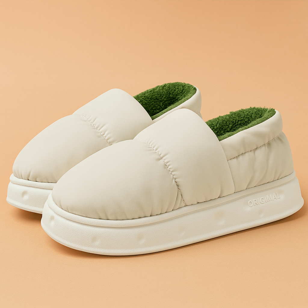 Pude-tøfler | Varme tøfler med blødt for 2
