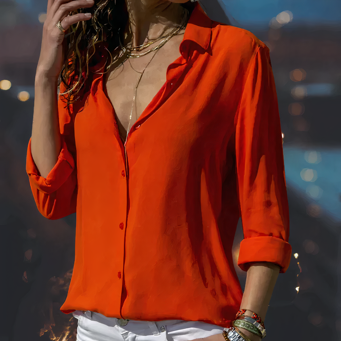 Xaviera | Elegant Bluse lange ærmer