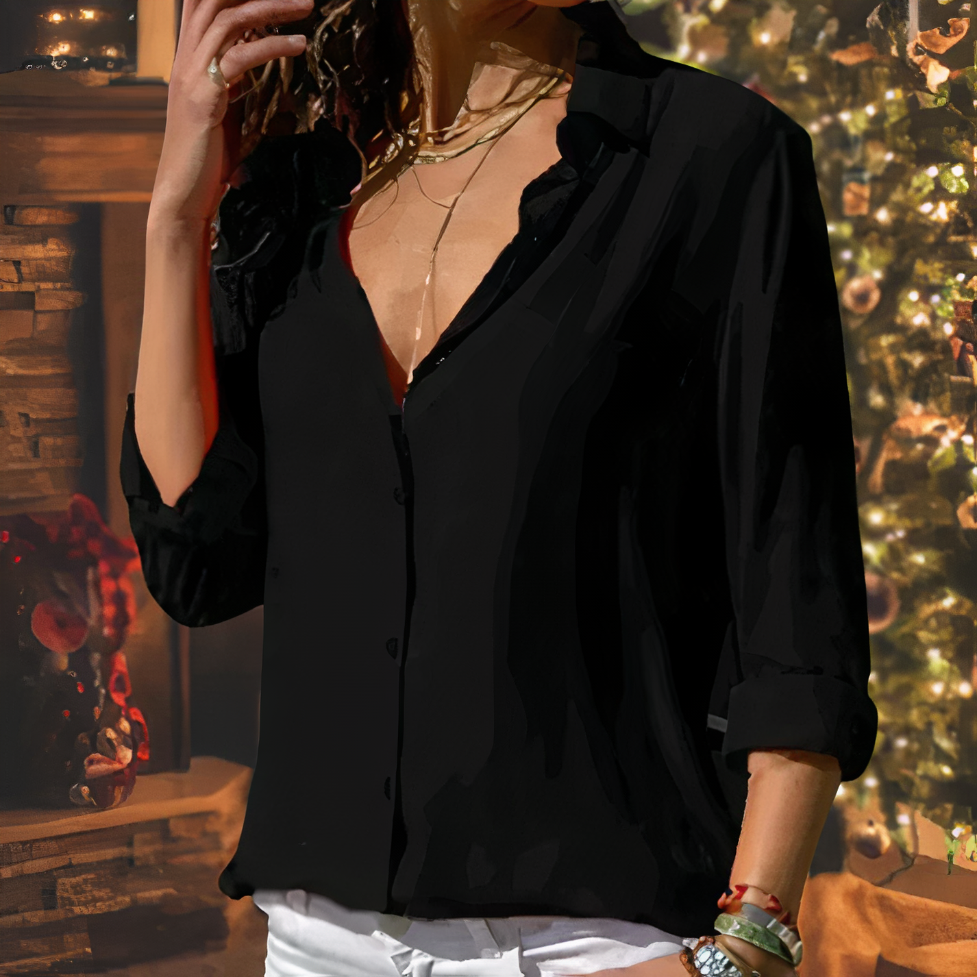 Xaviera | Elegant Bluse lange ærmer