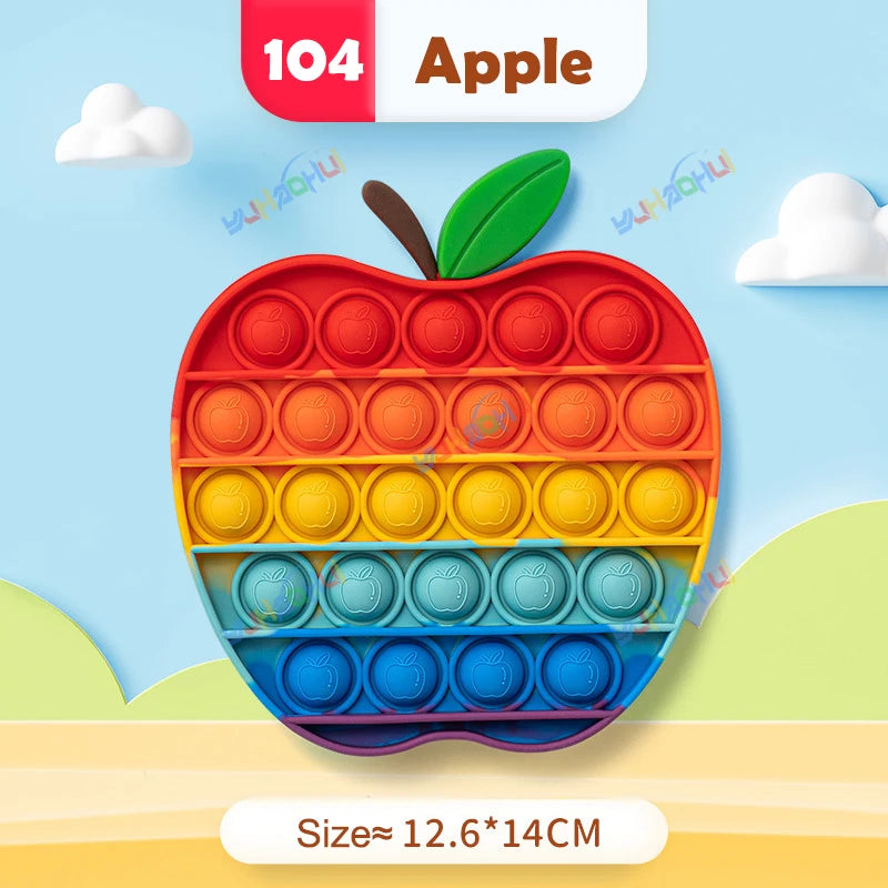 Rainbow Pop Fidget Legetøj – Silikone Sensorisk Legetøj til Stresslindring, Fokus og Leg for Børn og Voksne 11