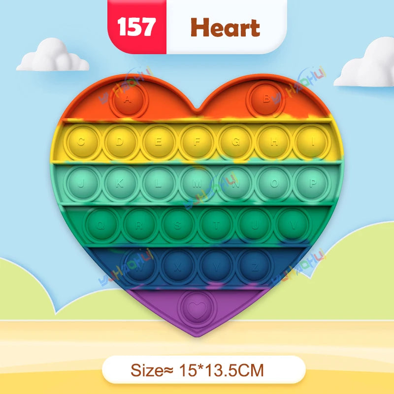 Rainbow Pop Fidget Legetøj – Silikone Sensorisk Legetøj til Stresslindring, Fokus og Leg for Børn og Voksne 16