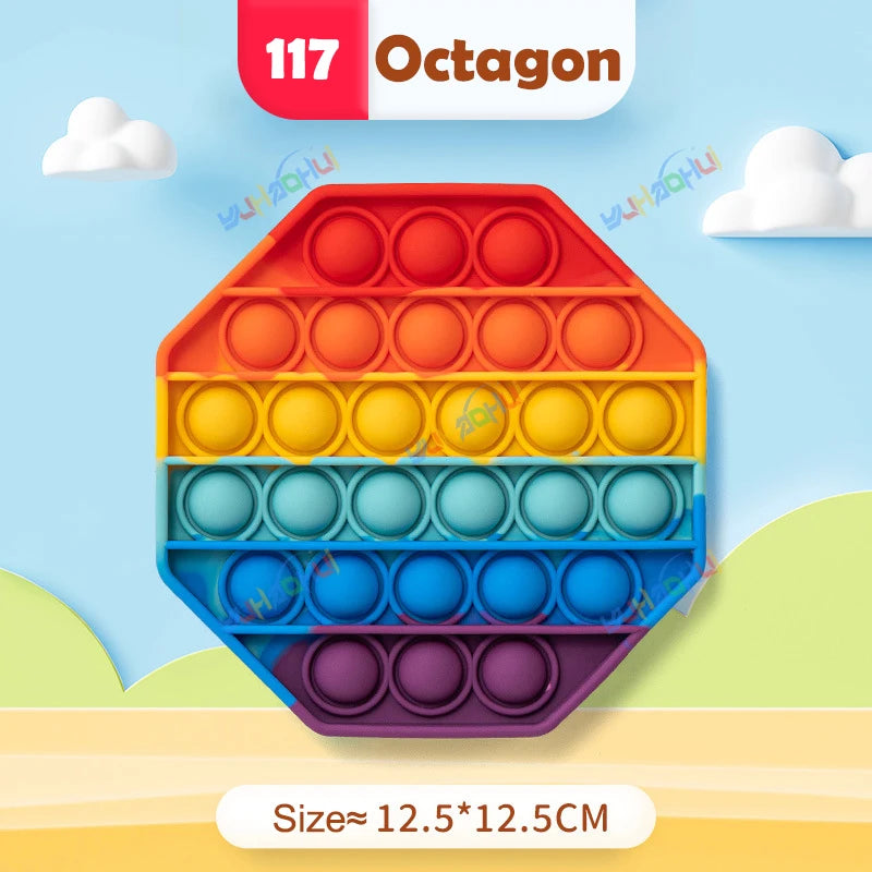 Rainbow Pop Fidget Legetøj – Silikone Sensorisk Legetøj til Stresslindring, Fokus og Leg for Børn og Voksne 17