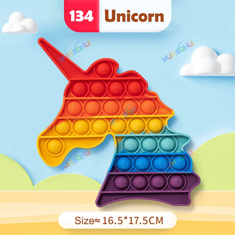 Rainbow Pop Fidget Legetøj – Silikone Sensorisk Legetøj til Stresslindring, Fokus og Leg for Børn og Voksne 22