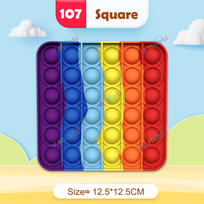 Rainbow Pop Fidget Legetøj – Silikone Sensorisk Legetøj til Stresslindring, Fokus og Leg for Børn og Voksne 23