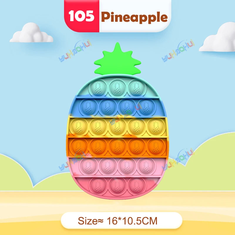 Rainbow Pop Fidget Legetøj – Silikone Sensorisk Legetøj til Stresslindring, Fokus og Leg for Børn og Voksne 24