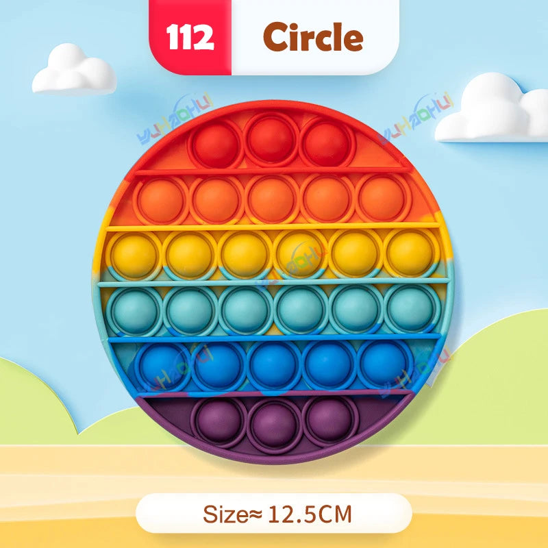 Rainbow Pop Fidget Legetøj – Silikone Sensorisk Legetøj til Stresslindring, Fokus og Leg for Børn og Voksne 25