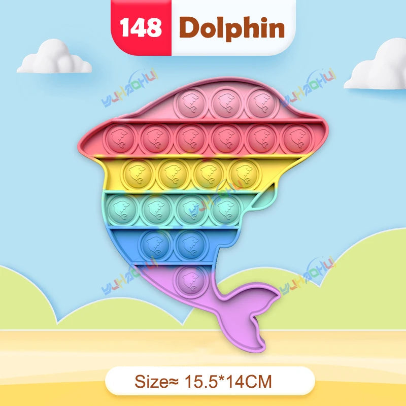 Rainbow Pop Fidget Legetøj – Silikone Sensorisk Legetøj til Stresslindring, Fokus og Leg for Børn og Voksne 31