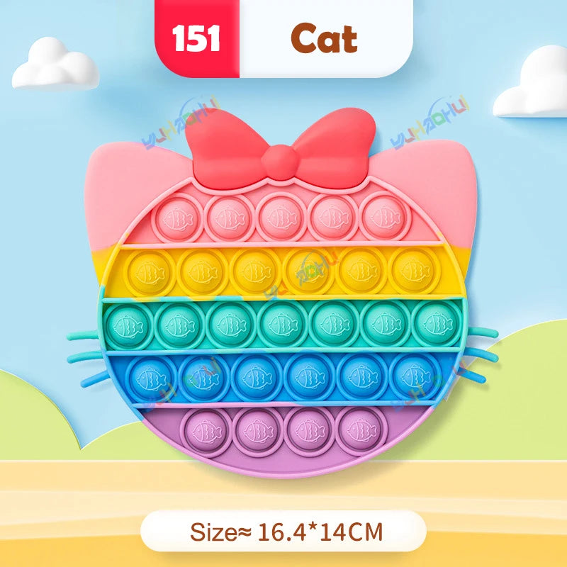 Rainbow Pop Fidget Legetøj – Silikone Sensorisk Legetøj til Stresslindring, Fokus og Leg for Børn og Voksne 35