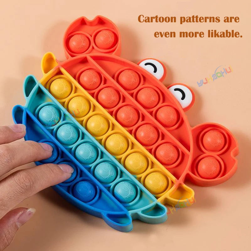 Rainbow Pop Fidget Legetøj – Silikone Sensorisk Legetøj til Stresslindring, Fokus og Leg for Børn og Voksne 4