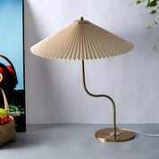Retro Plisseret Bordlampe med Paraplyform – Beige, Gul, Grøn, Guld, 63 cm Højde, Stof og PVC 8