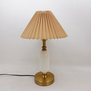 Retro Plisseret Bordlampe med Søjle Base – 1 Lys, Sort/Hvid/Kaffe, 44 cm Høj, Moderne Metal Design 8