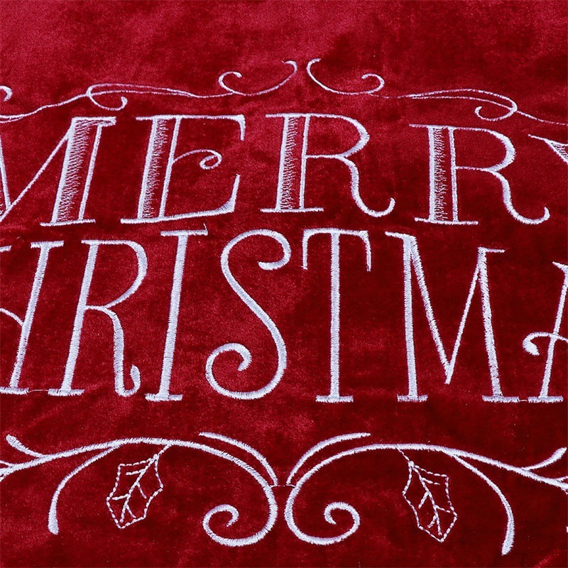 Rød fløjlsstof juletræsnederdel 2