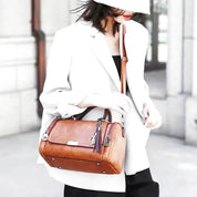 Rummelig dametaske med blød lynlåslukning i stof 5