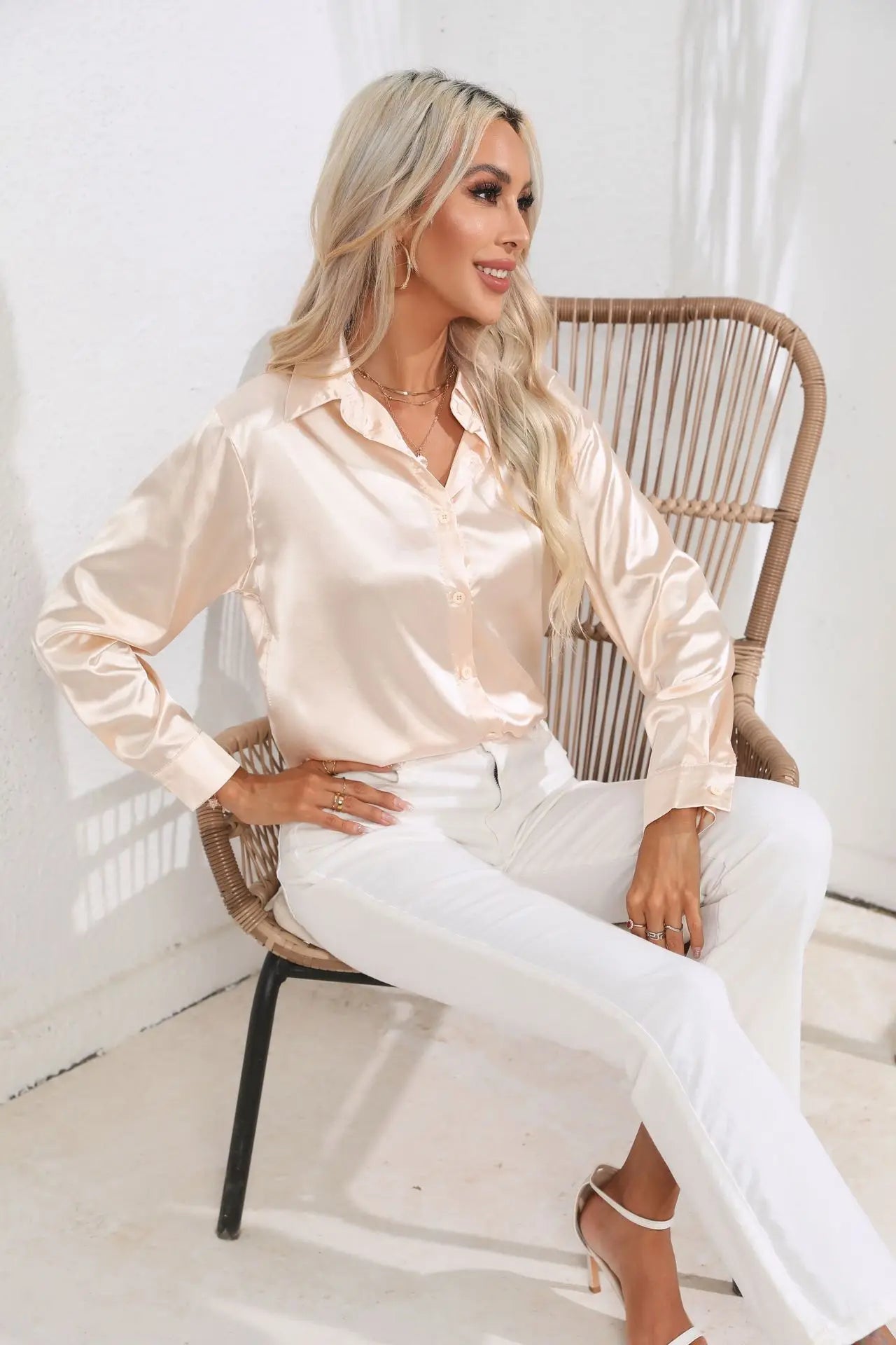 Selma | Satinbluse til damer