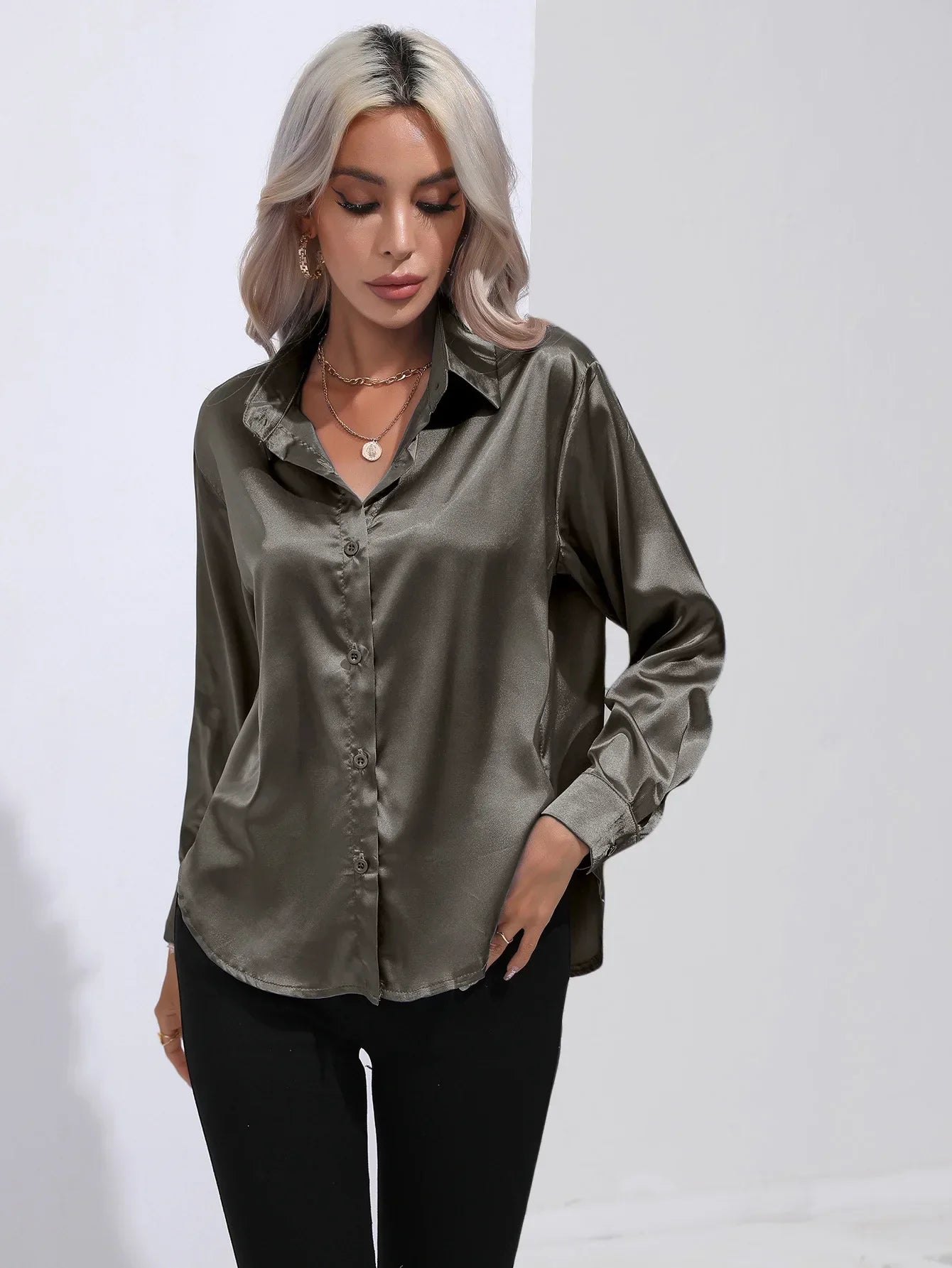 Selma | Satinbluse til damer