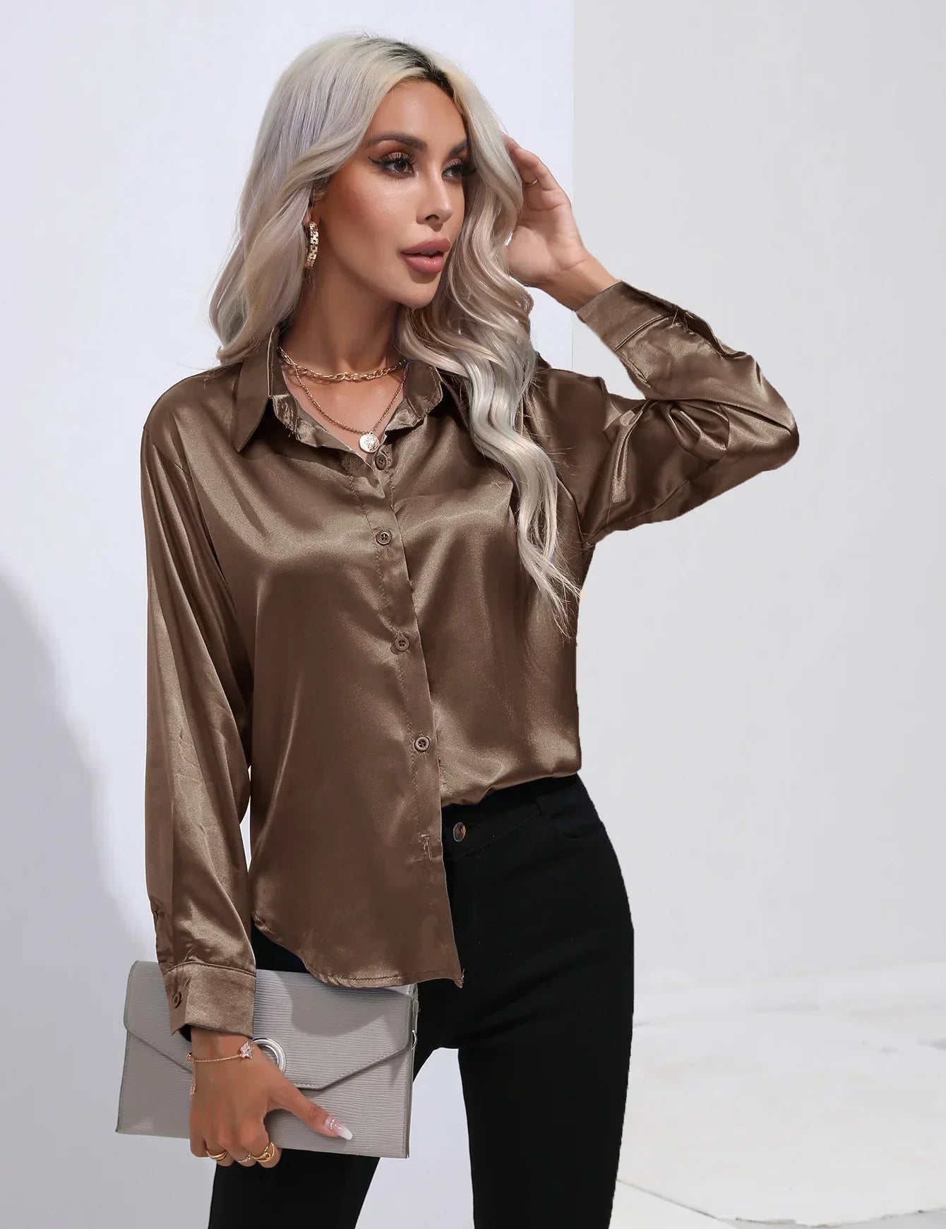 Selma | Satinbluse til damer