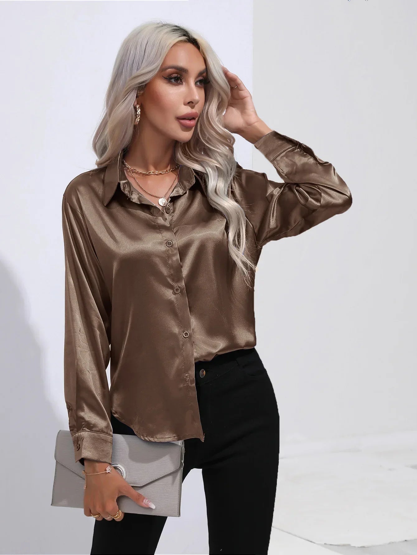 Selma | Satinbluse til damer