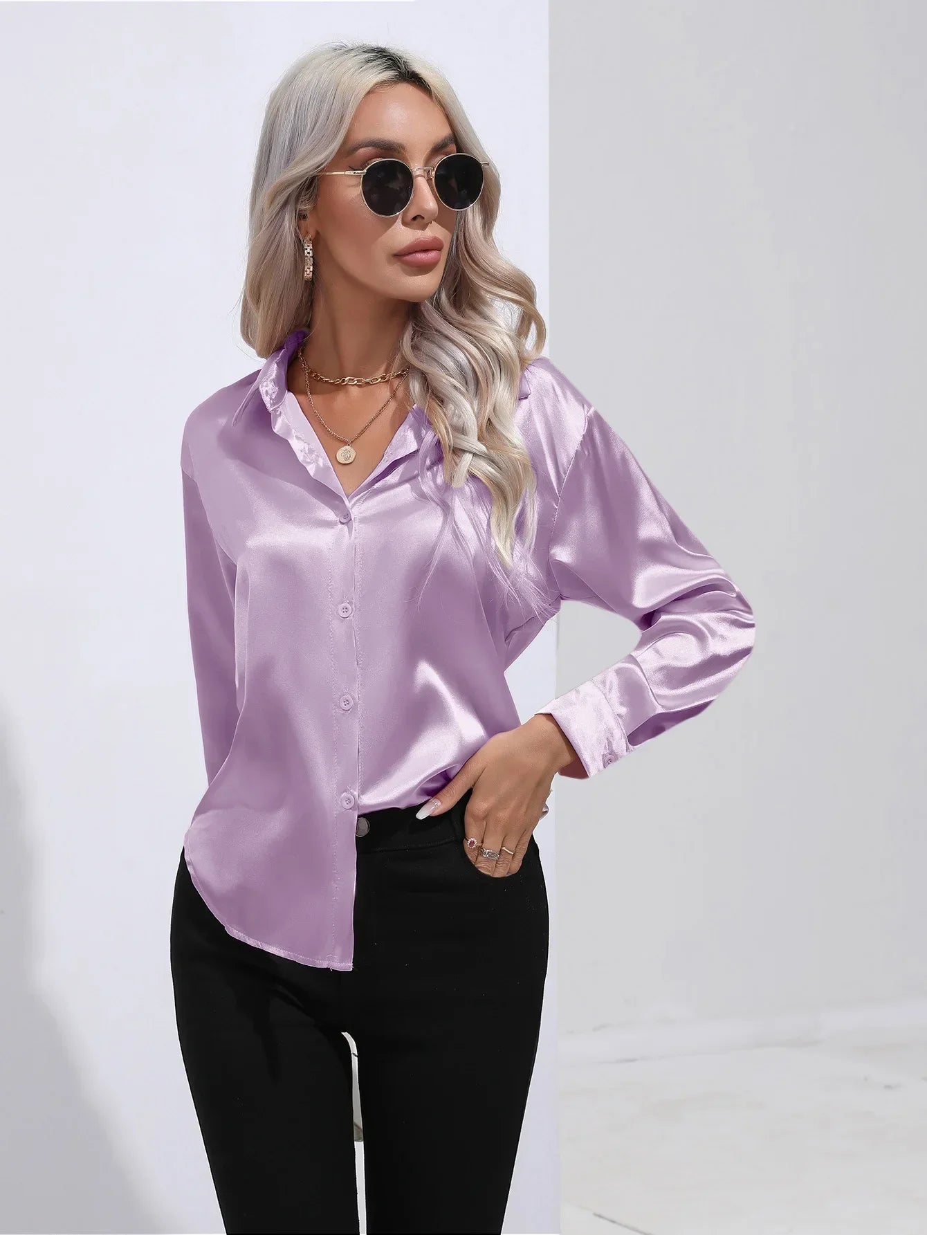 Selma | Satinbluse til damer