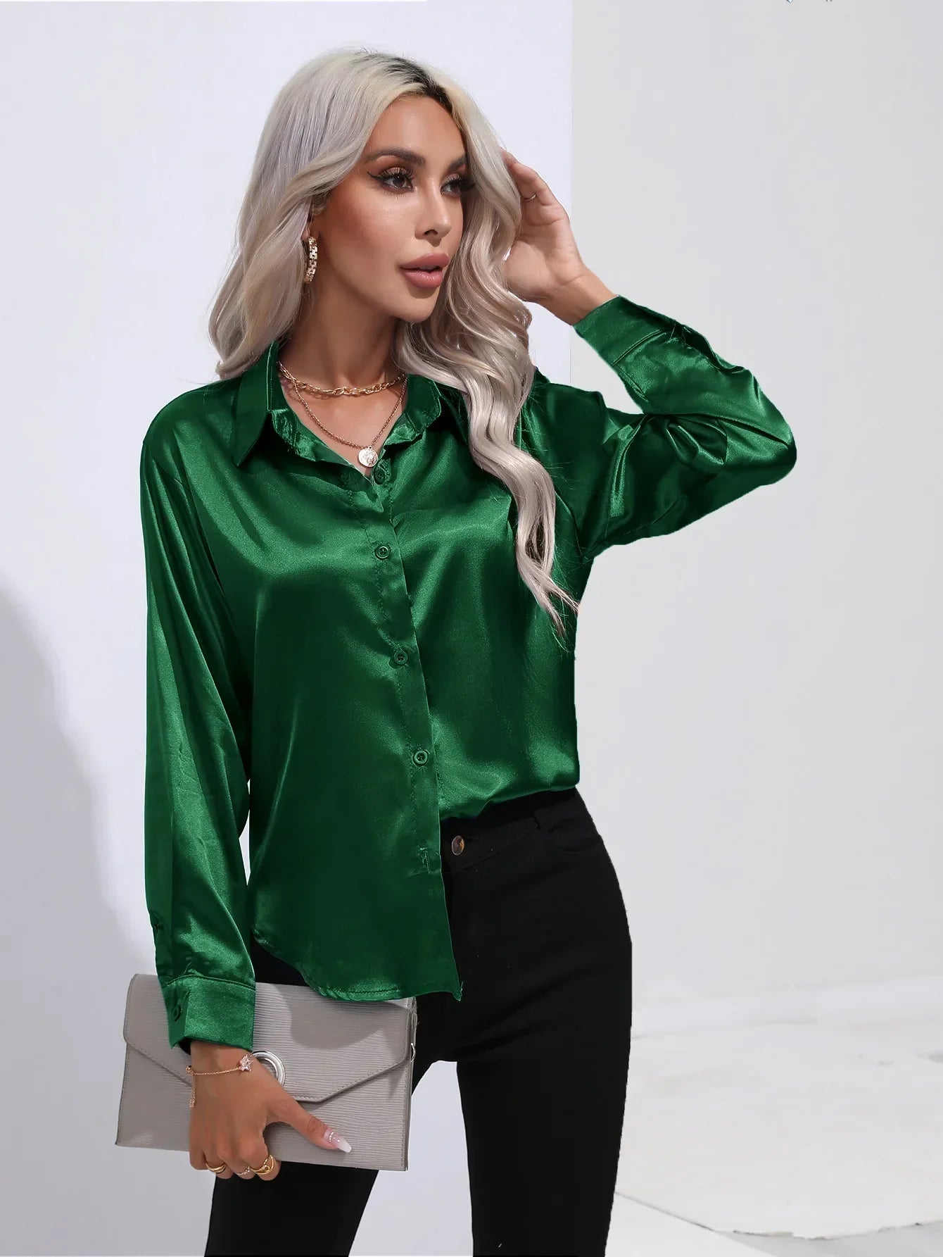 Selma | Satinbluse til damer