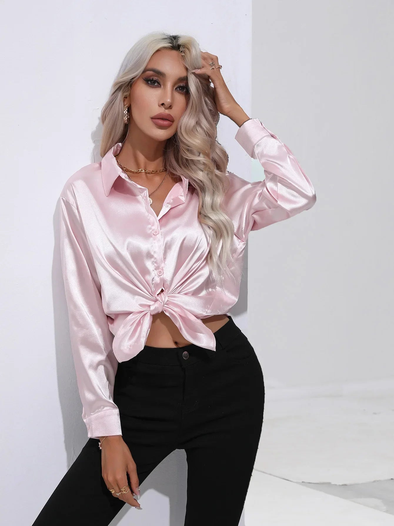 Selma | Satinbluse til damer