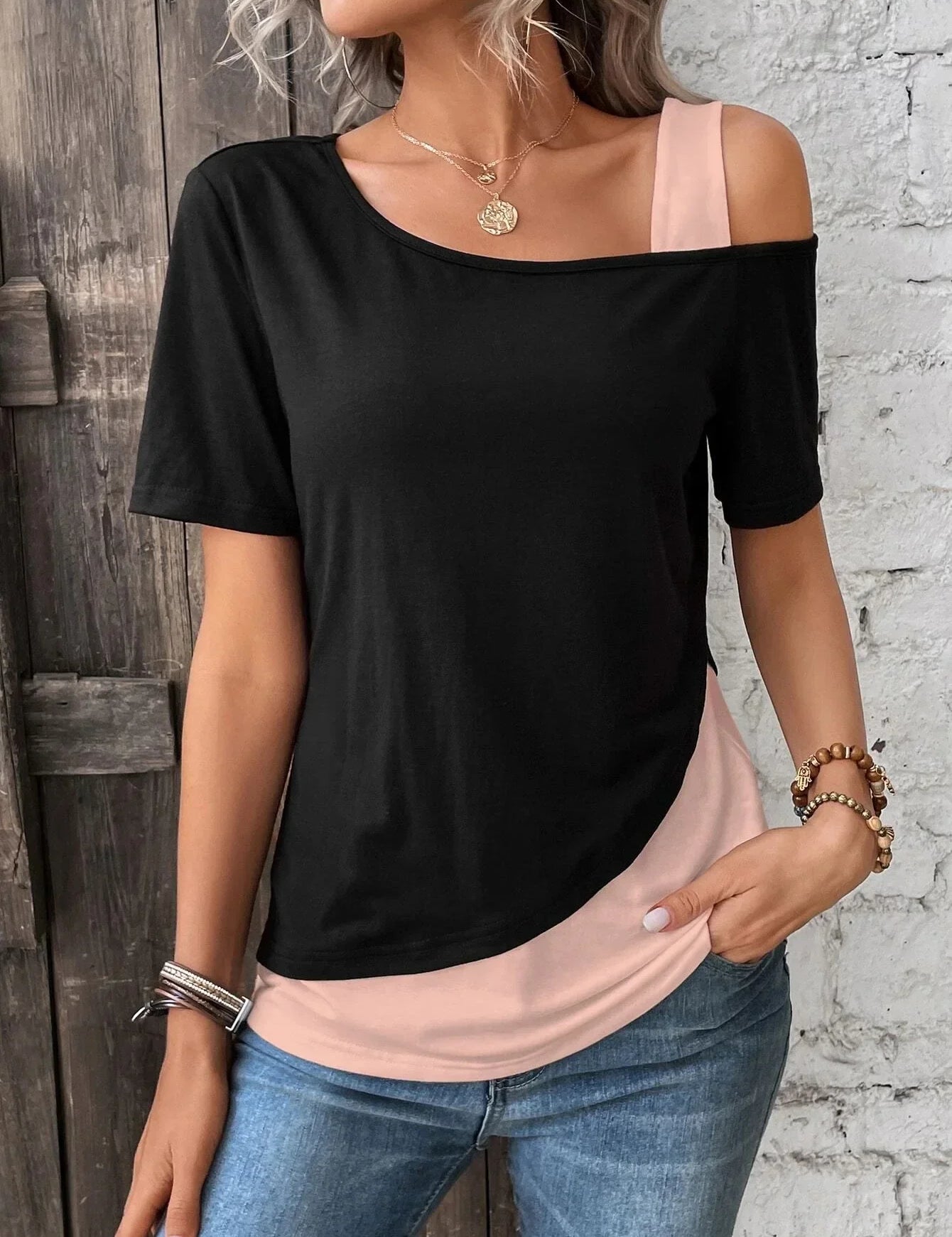 Elize | Elegant Tweekfarvet Skjorte