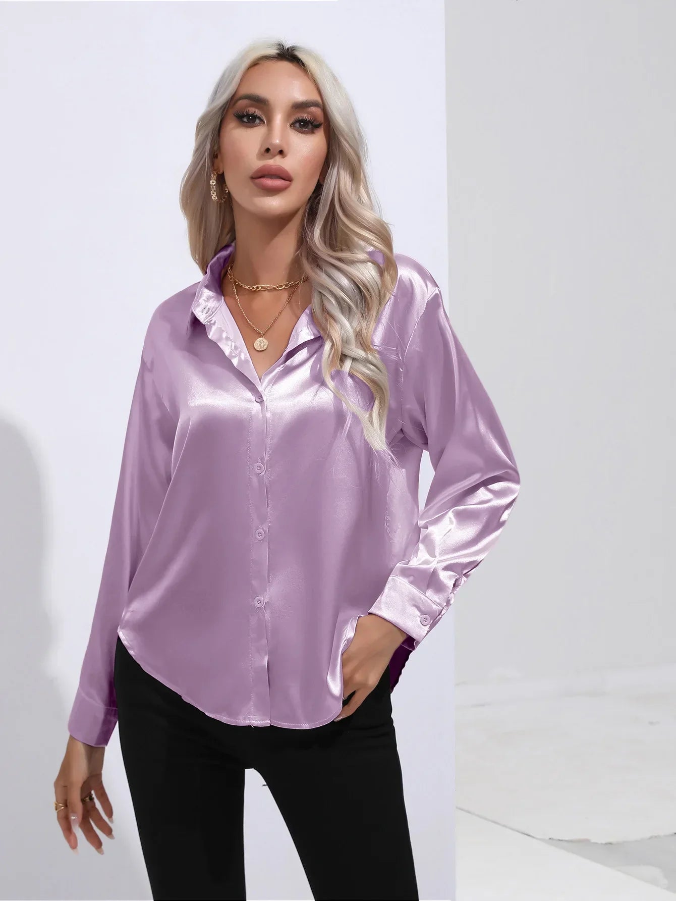 Selma | Satinbluse til damer