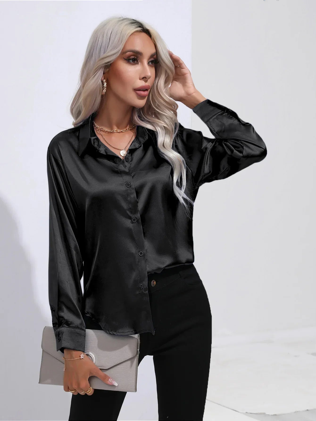 Selma | Satinbluse til damer
