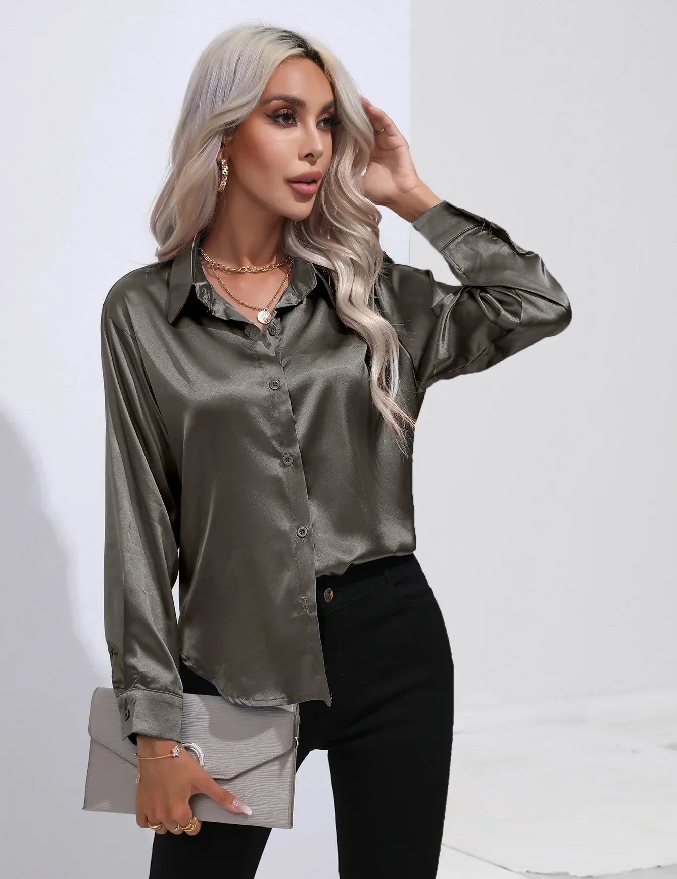 Selma | Satinbluse til damer