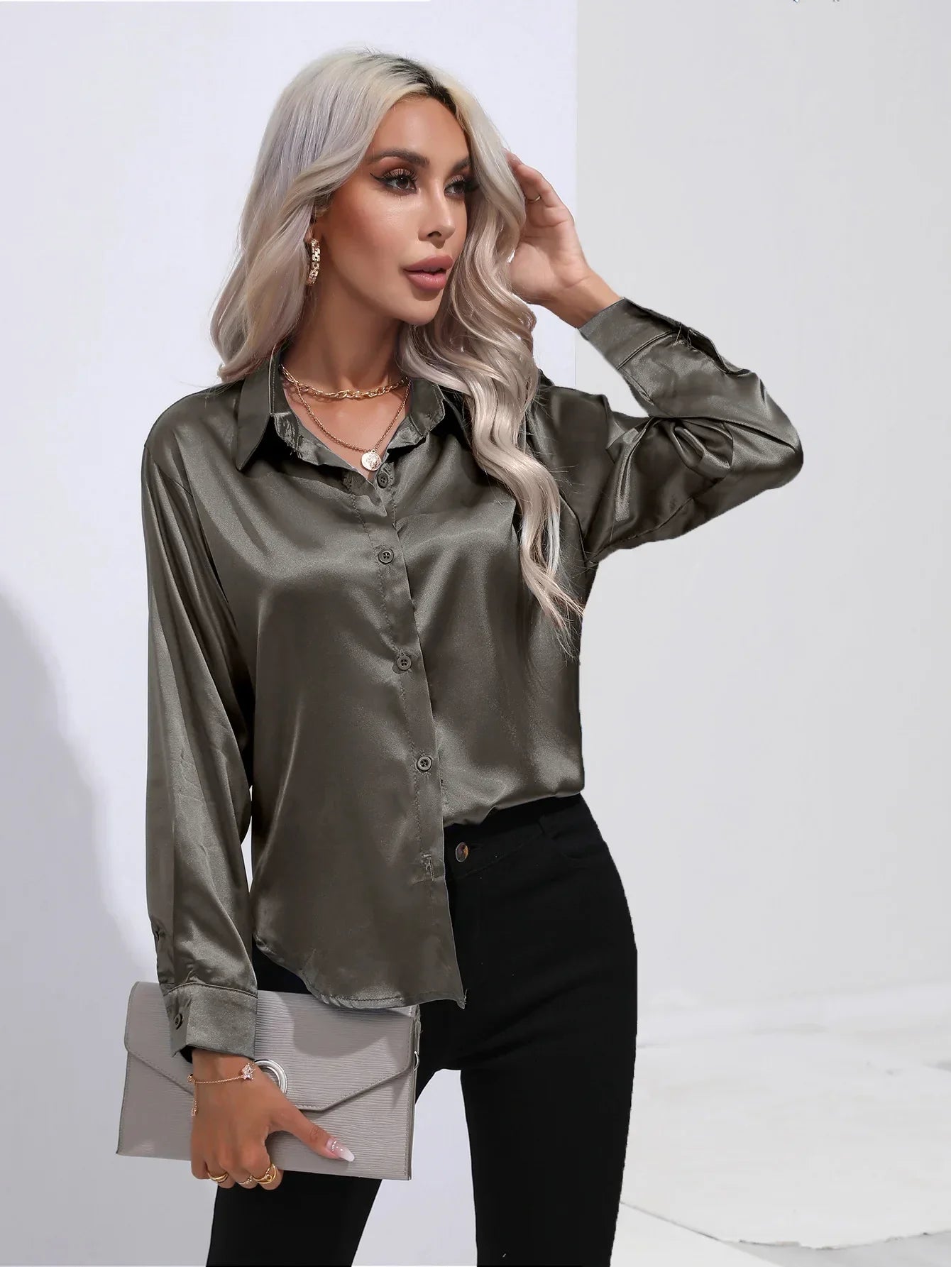 Selma | Satinbluse til damer