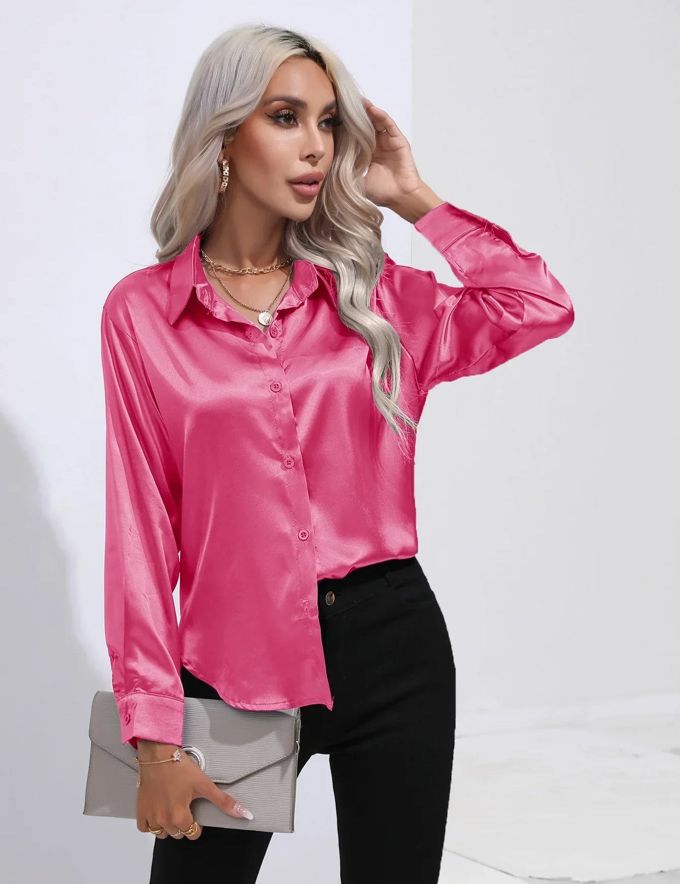 Selma | Satinbluse til damer