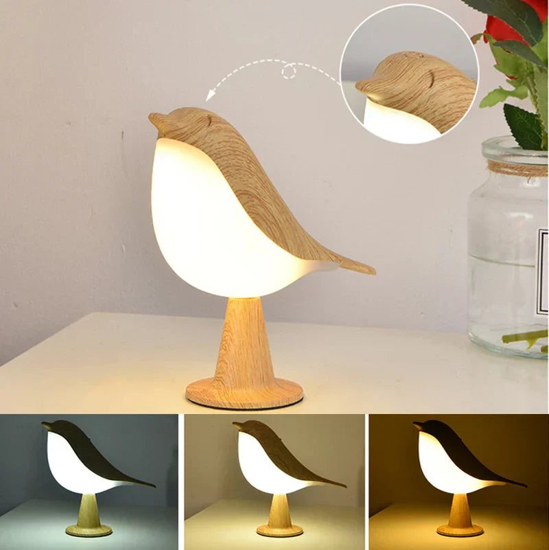 GlowNest | Træ fugleformet natlampe