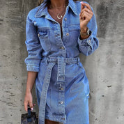 Stilfuld Reyhan Denim Kjole til et Moderigtigt Look