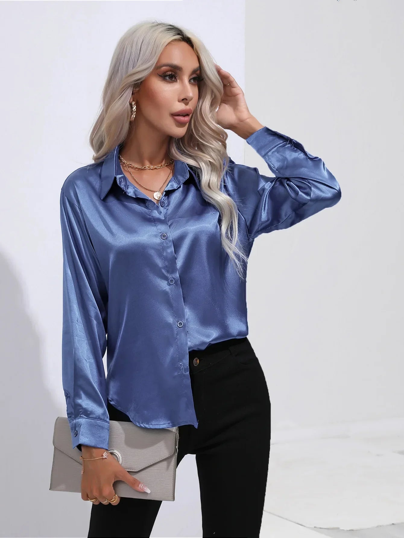 Selma | Satinbluse til damer