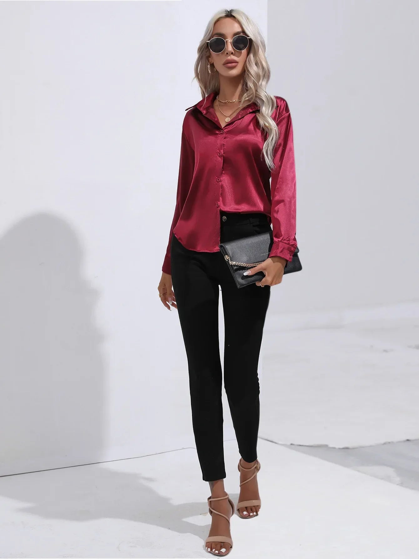Selma | Satinbluse til damer