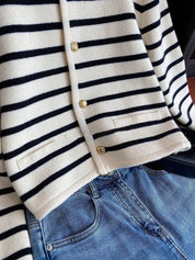 Laura | Stribet Elegant Vest med knapper Damer