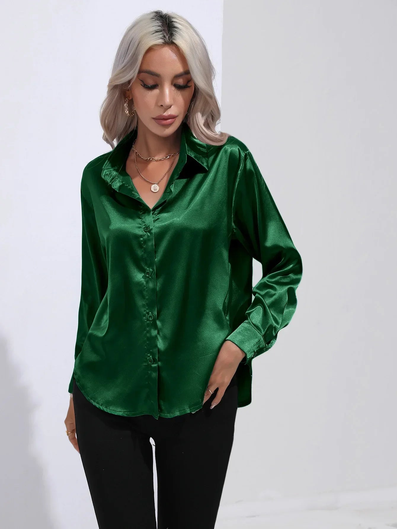 Selma | Satinbluse til damer