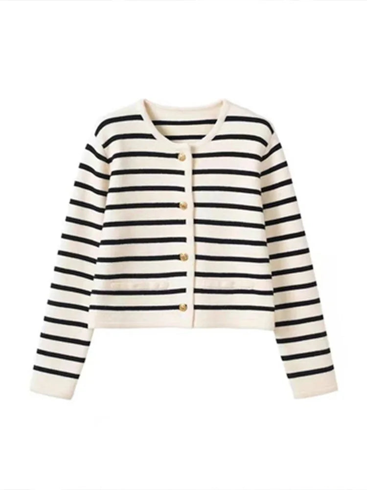 Laura | Stribet Elegant Vest med knapper Damer