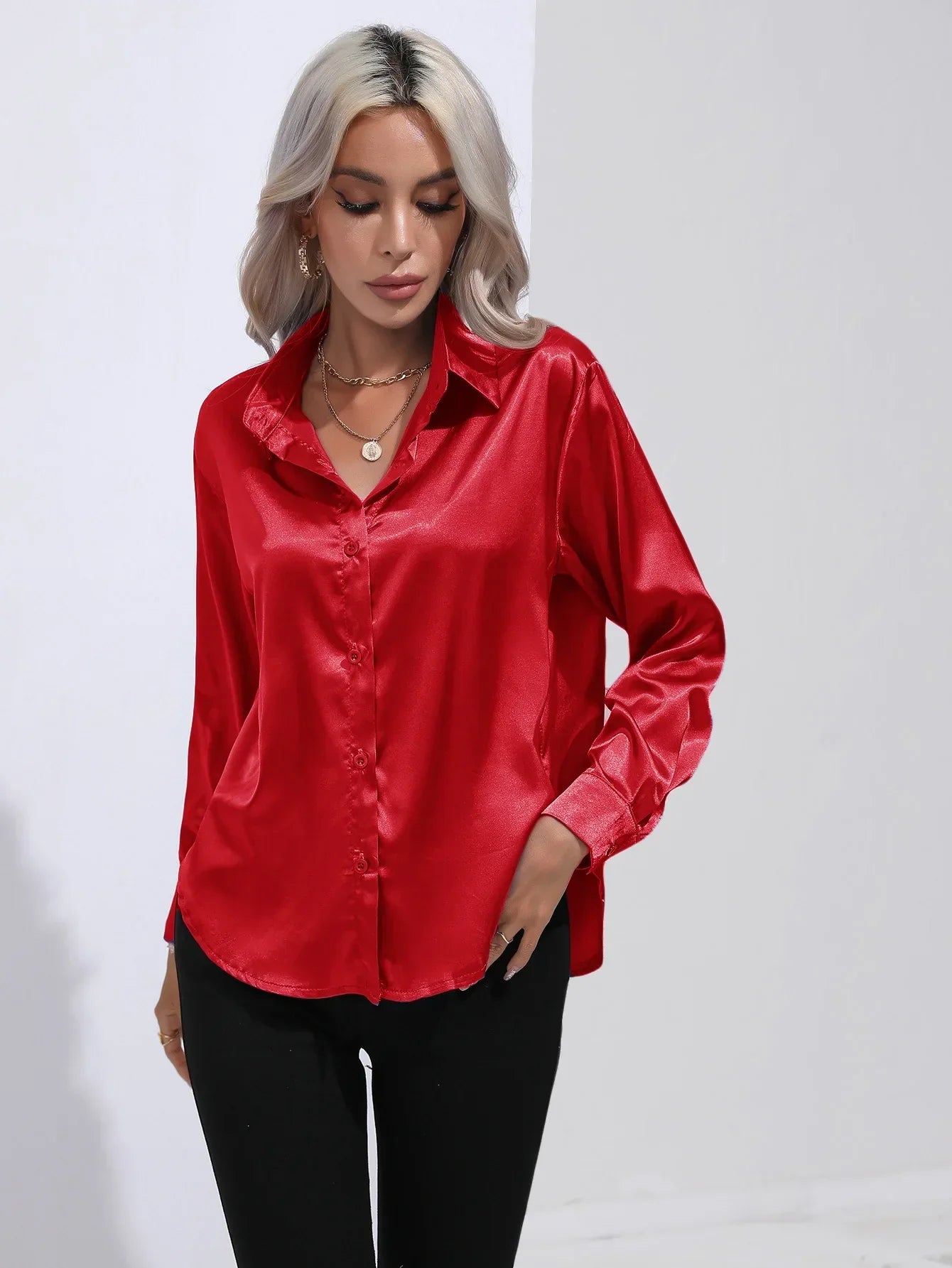 Selma | Satinbluse til damer