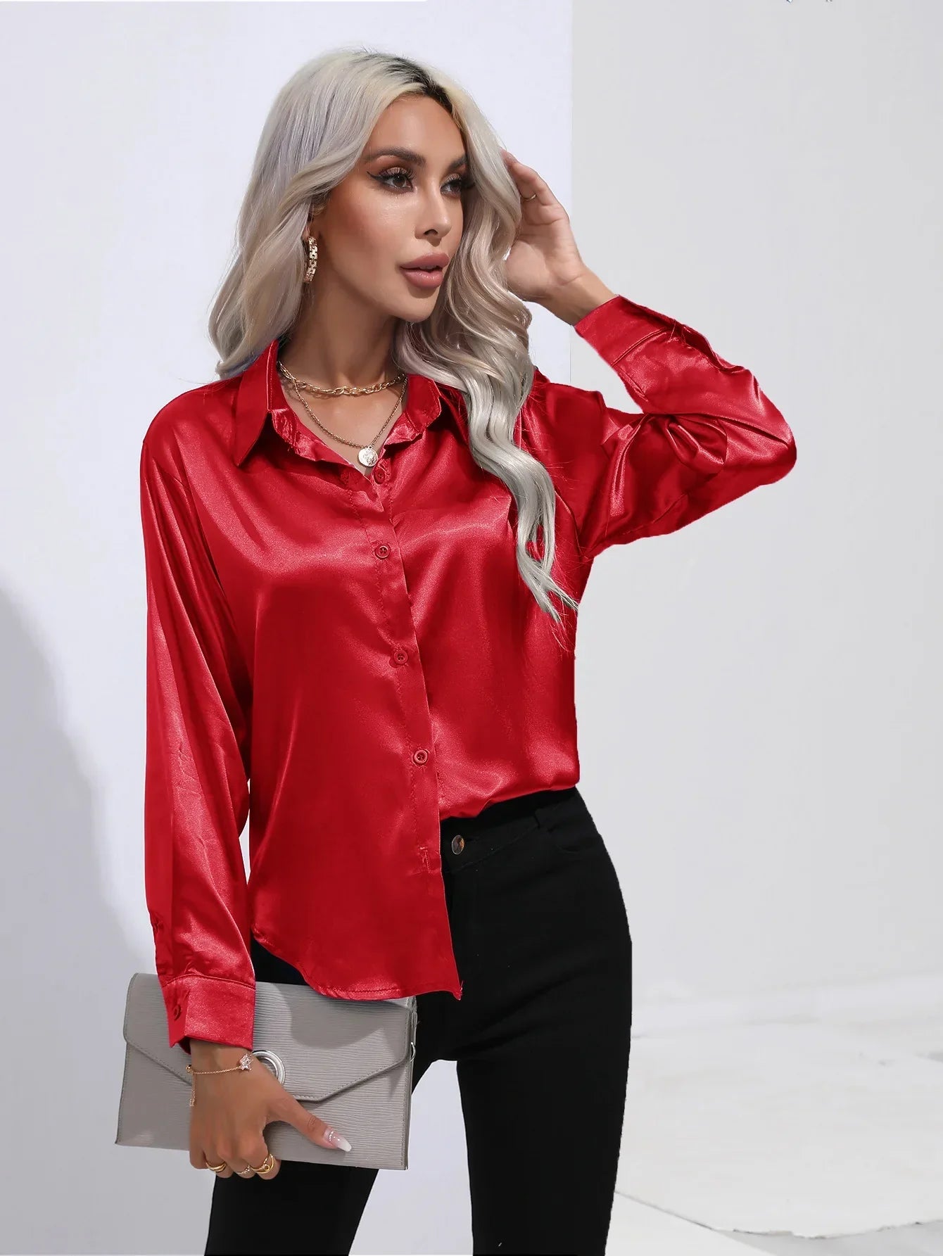 Selma | Satinbluse til damer